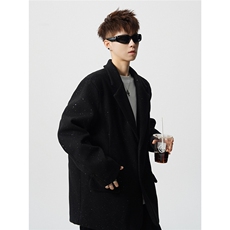 满天星毛呢西装大码M-5XL加棉大衣聚酯纤维XF78155P118控188，男装西服套装，星座227-7