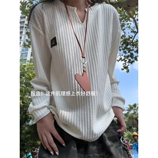 XZ809A/VVV3/P35/控48美式V领硅胶印花肌理感百搭长T恤卫衣，男装T恤，星座809A(原222-1)