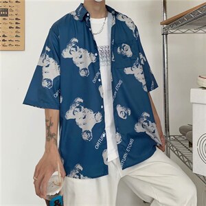 新款印花秋原宿长袖气质潮流ins日系衬衫青春流行日常 W1169-P25图片