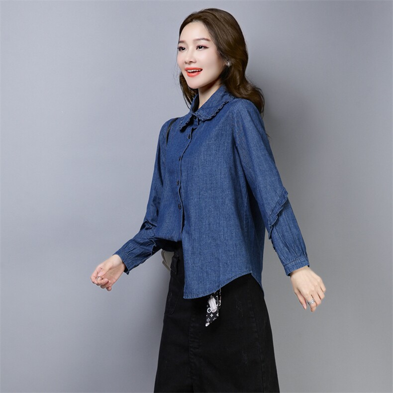休闲时尚潮流长袖中长款各组口袋衬衫2021年春季,女装衬衫,小林双子