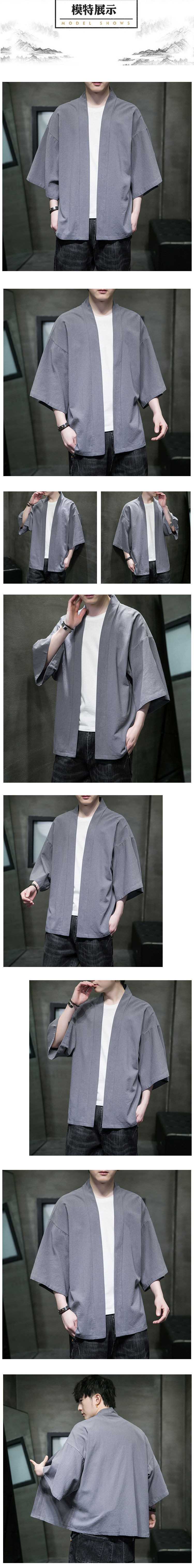 2023风春夏棉麻披风开衫男宽松防晒服小众风衣A203-666特p25,男装防晒衣,星座815（原A203）