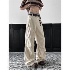 2025新款高质量美式口袋工装裤微喇阔腿裤青年现货K8453-P50，男装休闲裤，星座512-4