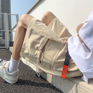 X2408-TP27控价48 工装短裤男日系复古潮流直筒裤美式机能中裤图片