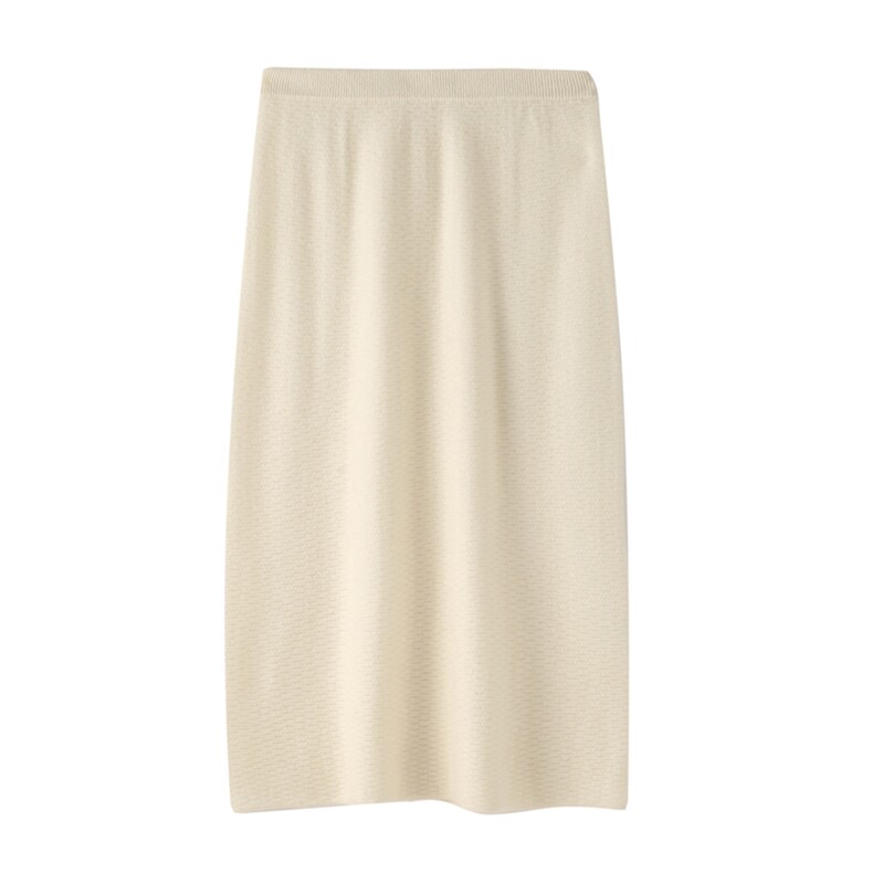 优雅百搭女羊绒半身裙简约舒适羊绒显瘦高腰设计之选，女装半身裙，昭美纯山羊绒