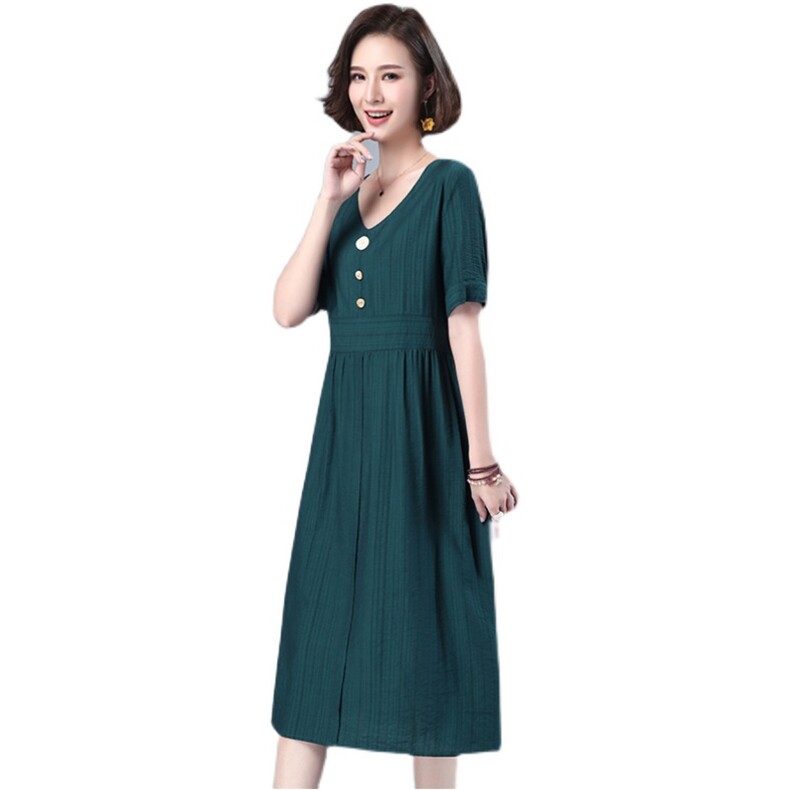 显瘦收腰潮流连衣裙2021年夏季减龄连衣裙短袖韩版，女装连衣裙，丽影随形