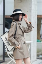 「布之魅」时装感风衣丝巾可拆卸，女装风衣，布之魅