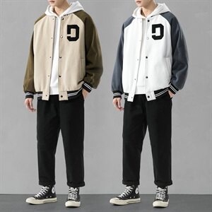 休闲运动套装男士潮流韩版帅气2021春秋季夹克外套搭配潮DF157T图片