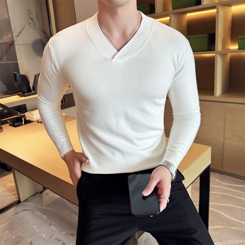 盗图-复古英伦V领设计纯色针织毛线衫内搭线衣MZ14/P65控105,男装针织衫/毛衣,电商A243