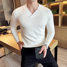 盗图-复古英伦V领设计纯色针织毛线衫内搭线衣MZ14/P65控105，男装针织衫/毛衣，电商A243