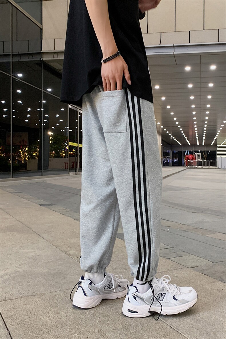 K2026-P40秋装男女情侣大码三条杠宽松抽绳束脚运动休闲卫裤控58，男装休闲裤，电商A009A（原A058A）