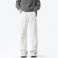 A337-S087-P45控68高街潮流白色牛仔裤直筒长裤，男装牛仔裤，电商A337