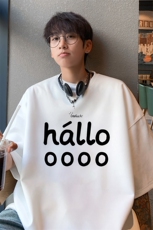 ！版权！2025夏季新款男士字母印花麂皮绒短袖T恤TL2449特P19，男装T恤，电商B220