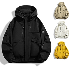山系户外连帽冲锋衣外套情侣款防风防水工装夹克登山服9596-P45，男装夹克，星座1403A