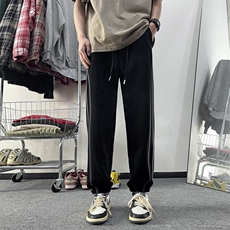 2024春季新款条纹运动裤男高街hiphop宽松直筒裤现货K7690-P44，男装休闲裤，星座512-3