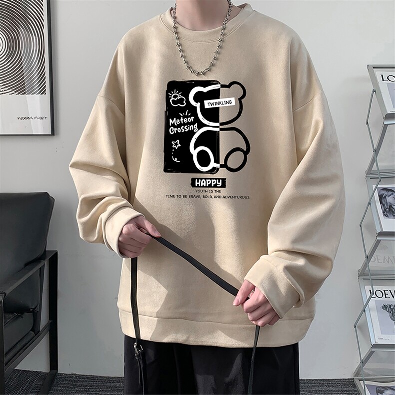 麂皮绒卫衣男大码重磅长袖t恤男JW81352-P35,男装卫衣,电商A040