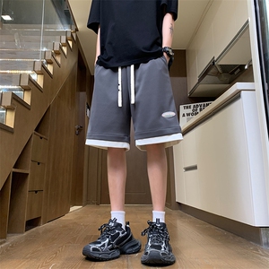冰丝短裤男夏季休闲五分裤潮牌宽松跑步运动裤子24XD23050特价30图片