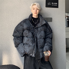 扎染棉衣外套男生冬季新款立领百搭宽松休闲棉服上衣，男装棉衣，电商C307