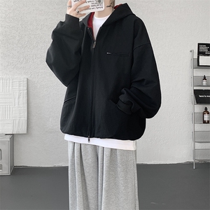 8XL-M 美式复古撞色连帽水洗夹克男高级感做旧情侣外套JK1327P88图片