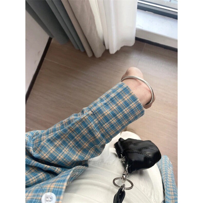 CSG063LL-特P35cleanfit格子衬衫男设计感叠穿长袖衬衣,男装衬衫,星座1007（原301D）
