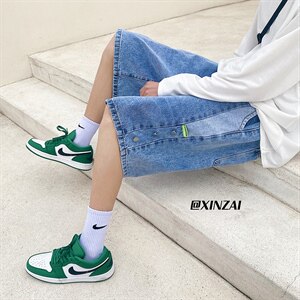 时尚夏季贴标排扣宽松大码牛仔短裤五分裤 K3413 B315 P45控58图片
