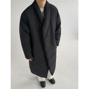 MH03-P145 韩系慵懒风长款绒面棉服加厚保暖棉衣外套男图片