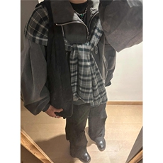 高质量格子披肩2025新款潮流秋季小众设计夹克外套HHB03P95，男装夹克，星座1013-5