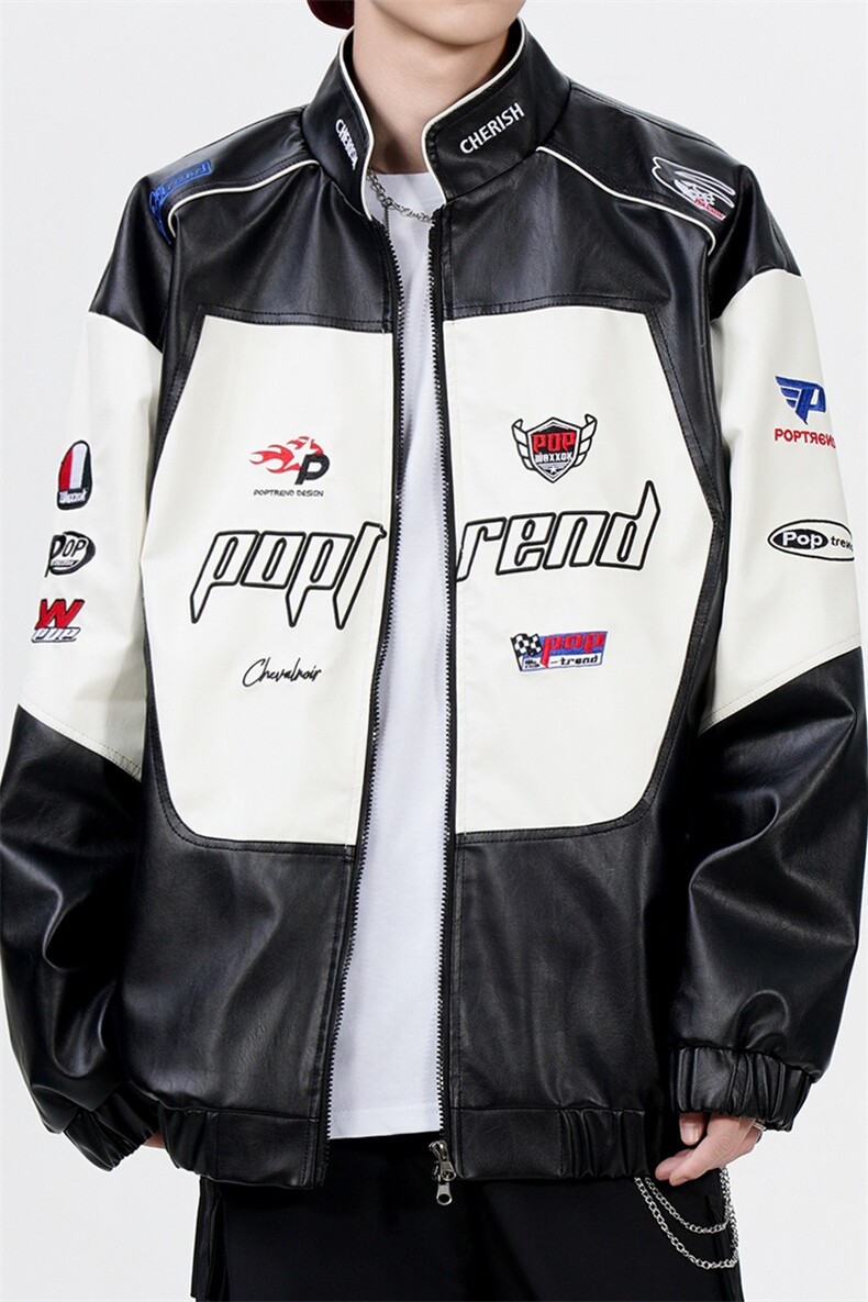 个性拼接皮衣机车服JK2168-P100,男装皮衣,星座210-1