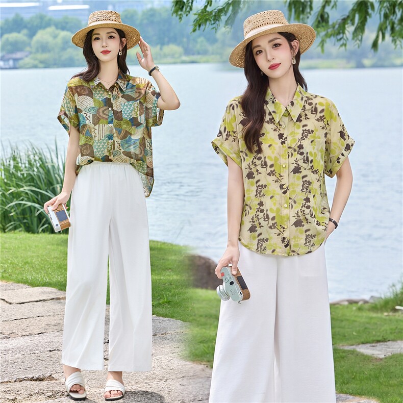 现货！2026年夏季时尚简约大方气质优雅宽松休闲两件套裤套装女,女装套装/套裙,衣之秀
