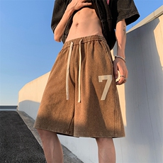 港风重磅320G纯棉水洗做旧休闲裤卫裤A014-DY2327-P45控58，男装休闲裤，电商A014