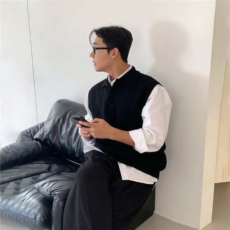 现货JY192-P38港风春秋季针织马甲男韩版潮ins无袖背心,男装背心/马甲,星座1501-3