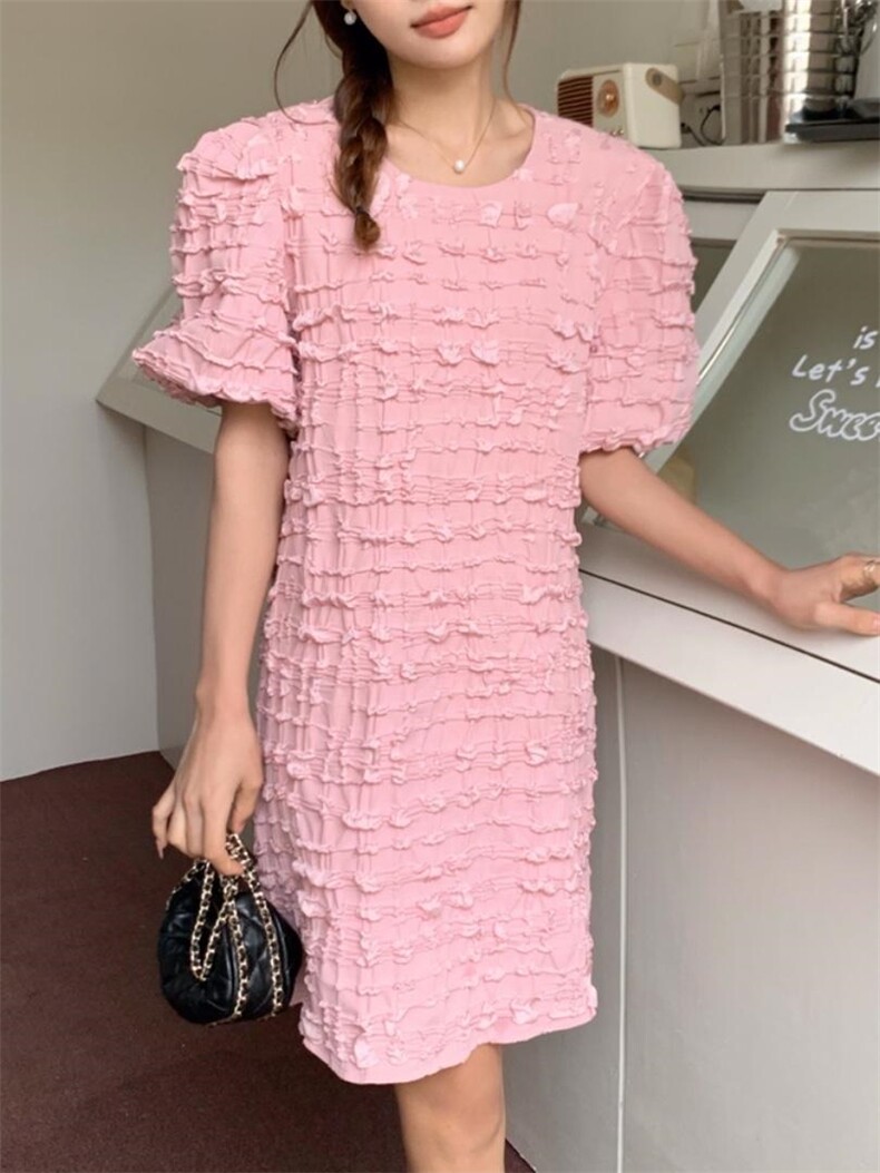 2023夏季新款泡泡袖连衣裙，女装连衣裙，C&B(4F)