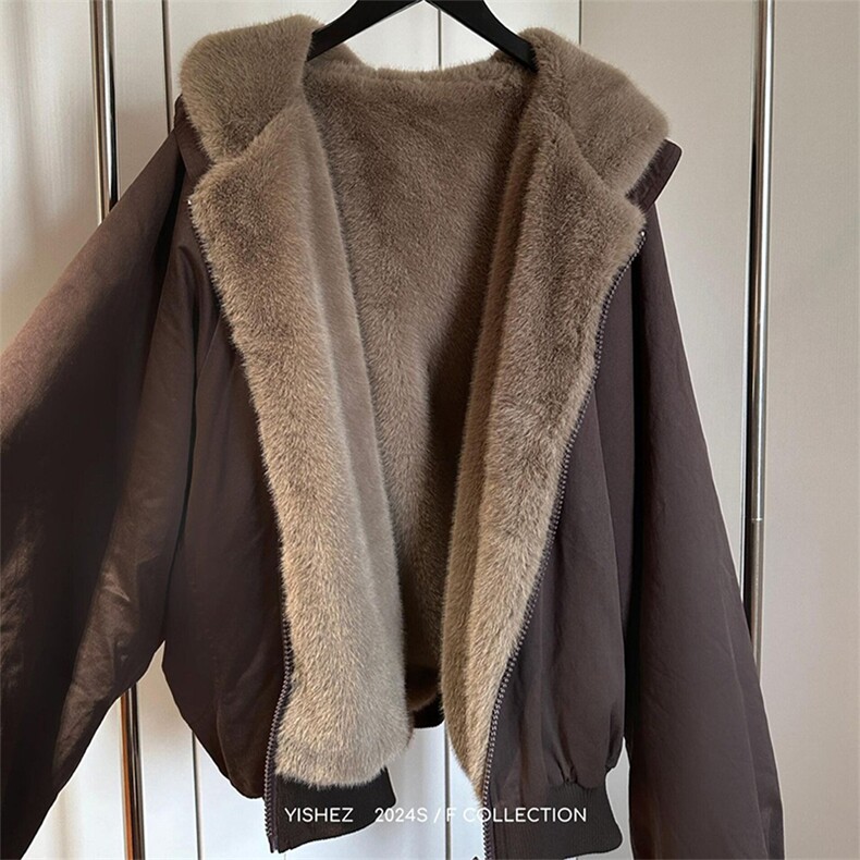 两面穿现货重磅短款座山雕棉衣男女双面穿毛毛绒棉服加厚外套，男装棉衣，电商A486