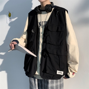 工装马甲男款夏季多口袋户外机能马夹胖子加肥加大码坎肩无袖外套图片