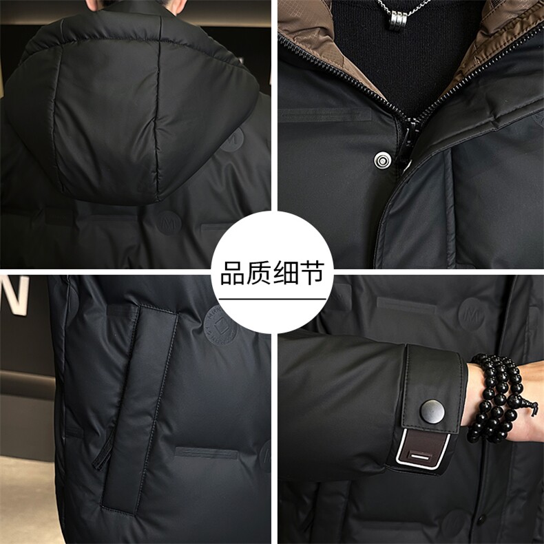 Q2-3J-2126控239男士连帽羽绒服冬季通勤加厚冬装外套时尚百搭,男装羽绒服,电商B388