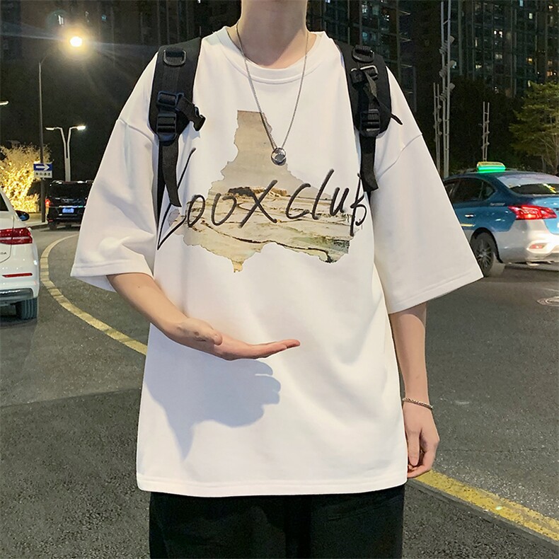 2025夏季港风oversize休闲宽松T恤B266-DX09-P30,男装T恤,星座B257-1