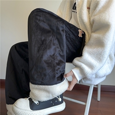 冬季新款加绒保暖腊肠狗情侣多色宽松休闲裤B315-K867-p65控88，男装休闲裤，电商B315