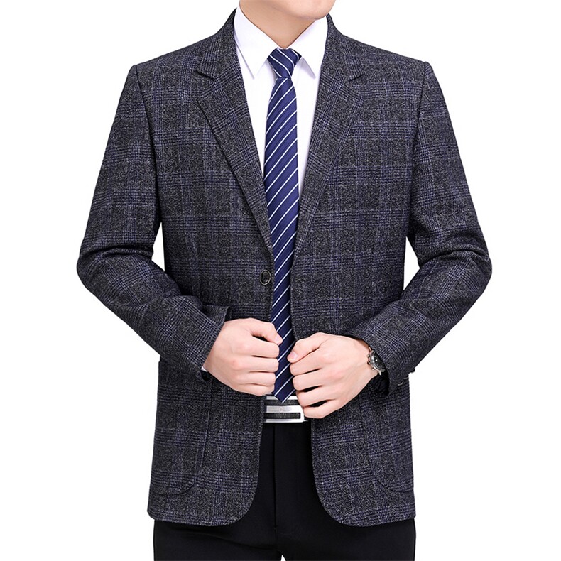 2023年春秋季中年男士西服纯色商务休闲外套爸爸装潮时尚男装,男装西服,电商B212（原钱塘6029）