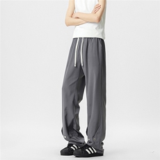 冰丝金属排扣休闲裤K013无影墙92%聚酯纤维8%氨纶(S-2XL)TP25，男装休闲裤，电商A088