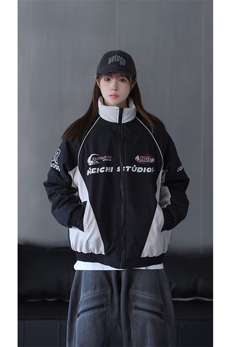 抖音视频截图只展示慎用大货已到机车潮牌棉服77950特P85,男装棉衣,星座226-2