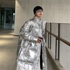 518中长款棉衣男亮面镭射港风加厚冬装棉袄男M2023P145控168，男装棉衣，星座507