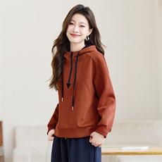 长期有货休闲连帽卫衣女外穿2026春秋新款小个子短款洋气宽松上衣，女装短外套，璐依舞