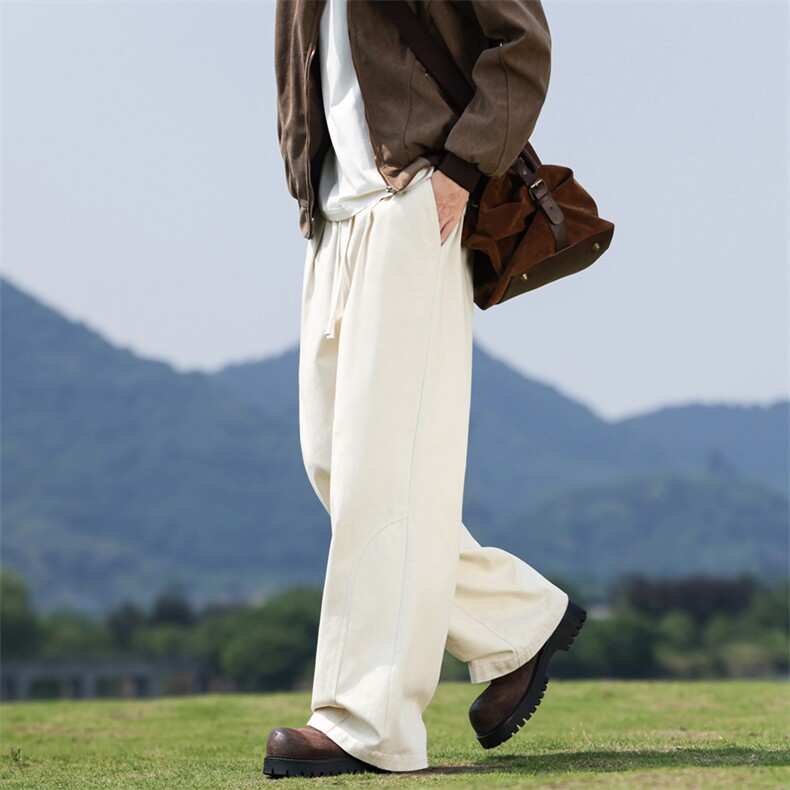 秋冬弯刀阔腿裤美式高腰显瘦休闲裤镰刀裤K02532-P55，男装休闲裤，星座308B-2