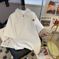 POLO衫男韩版潮流高街帅气纯色2026夏季新款ins宽松外套WB083-P32，男装Polo衫，星座412