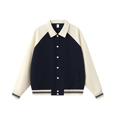 重磅420克boxy短款开衫翻领卫衣外套棒球服撞色外套男D9898-P68，女装短外套，星座610B-1