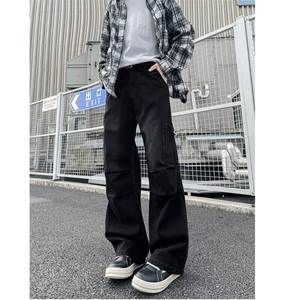 美式复古做旧牛仔裤男潮牌设计感工装裤高街宽松长裤WL2611-P55图片