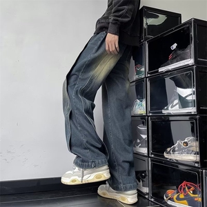 水洗做旧牛仔裤男高街vibe美式复古宽松设计感 ZN10 P46图片