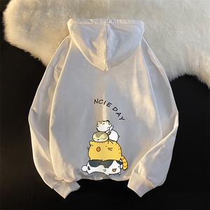 WY2090-P35 加绒款-P40 纯棉连帽卫衣男大码运动帽衫宽松薄外套男图片
