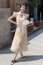 雪纺连衣裙中长款女夏季新款，女装连衣裙，浙宝069