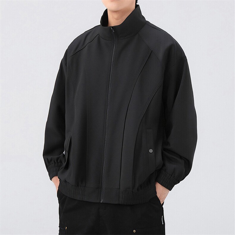 新款硬汉风户外夹克男立领纯色上衣冲锋衣外套A157B-JK7866-P60,男装夹克,电商A157B
