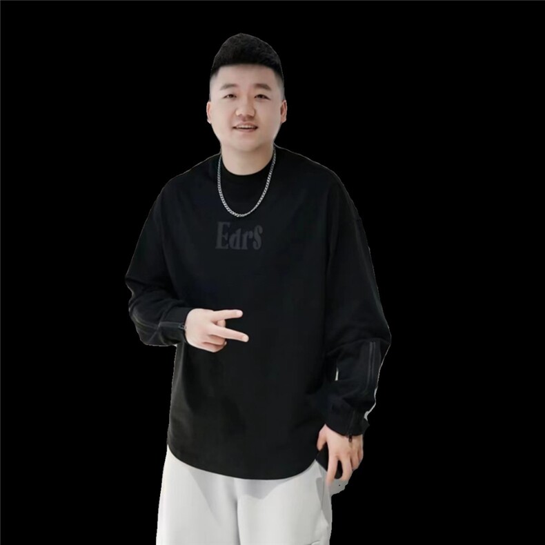 秋季男士圆领字母套头潮流设计风卫衣长袖燕尾情侣T恤打底衫,男装T恤,星座1210-1